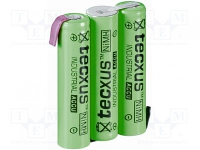 Акумулаторна батерия ACCU-R3/3P-TX Акум: Ni-MH; AAA, R3; 3,6V; 800mAh; Изв: метални ленти за запояване