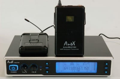 Микрофон безжичен ANTX-MU218H Двоен UHF микрофон MU218H за глава със сменяема честота /Head set/