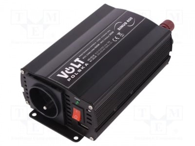 Инвертор преобразувател SINUS600/12V Преобразувател: автомобилен dc/ac; 300W; Uизх:230VAC; 11?15VDC