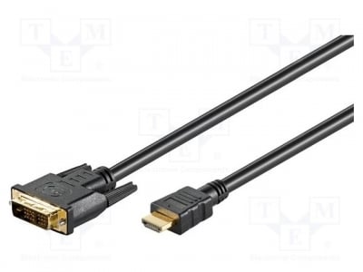 Кабел DVI-HDMI HDMI-DV020G.050 Кабел; HDMI 1.4; DVI-D (18+1) щепсел,HDMI щепсел; 5m; черен