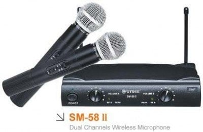 Безжичен Професионален Микрофон SM-58-II, Два Микрофона, Обхват до 100 метра