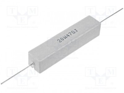 Резистор 20W 10R CRL20W-10R Резистор жичен керамичен THT 10? 20W ±5% 13x13x60mm