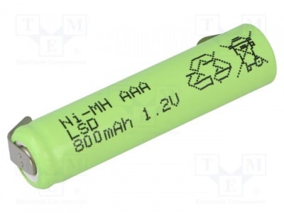 Алумулаторна батерия ACCU-AAA800/JJJ-BL Акумулатор Ni-MH AAA R3 1,2V 800mAh метални ленти за запояване