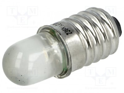 Лампа LW-E10-230AC Лампа LED; бял; E10; 230VAC; 1100-1600mcd