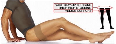 AKTIVSKIN A1010 beige Microfabric™ Support Sheer Thigh High Stockings