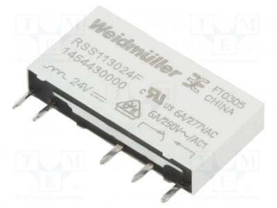 Реле RSS113024F Реле: електромагнитно; SPDT; Uбобина: 24VDC; 6A; 6A/250VAC; цокъл