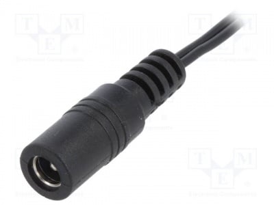Захранващ кабел DC.CAB.2000.0025E Кабел; кабели, DC 5,5/2,1 гнездо; прав; 0,5mm2; черен; 0,25m