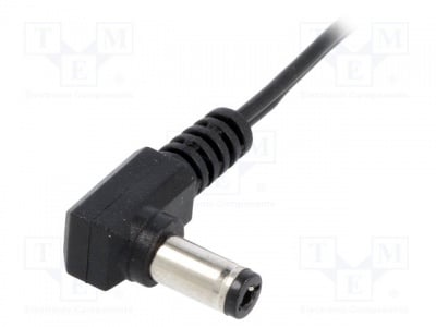 Захранващ кабел DC.CAB.2601.0025E Кабел; кабели, DC 5,5/2,5 щепсел; ъглови; 0,5mm2; черен; 0,25m