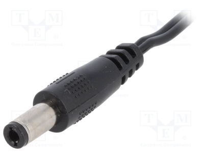 Захранващ кабел DC.CAB.2600.0025E Кабел; кабели, DC 5,5/2,5 щепсел; прав; 0,5mm2; черен; 0,25m