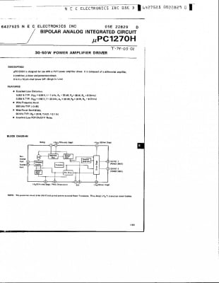 UPC1270H ZIP-12 30 - 50W POWER AMPLIFIER DRIVER UPC1225H
