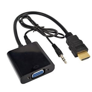 Конвертор HDMI to VGA + ЗВУК Adapter S-1300 Converter Cable With Audio Stereo Sound AUX Cable