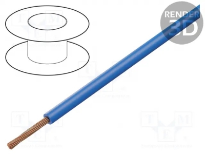 Кабел за автомобилна инсталация FLRY-B0.75-BL Кабел; FLRY; многожичен; Cu; 0,75mm2; PVC; син; 60V; 100m; Клас:5