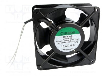 Вентилатор DP200A2123XBL Вентилатор AC аксиален 230VAC 120x120x38mm 165(±10%)m3/h