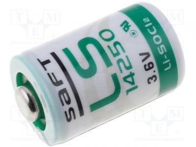 Литиева батерия SAFT-LS14250 Батерия: литиева; 3,6V; 1/2AA; O14,5x25mm; 1200mAh