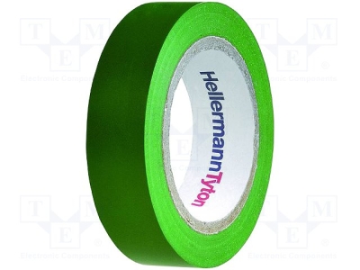 Изолирбанд HTAPE-FLX-15GR Лента: електроизолационна; W:15mm; L:10m; D:0,15mm; зелен; 200%