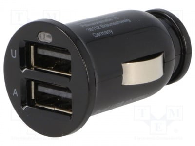 Зарядно за автомобилна запалка 12V USB CAR-310 Автомобилно захранване; USB A гнездо x2; 5V/1x2,1A,5V/2x1,05A