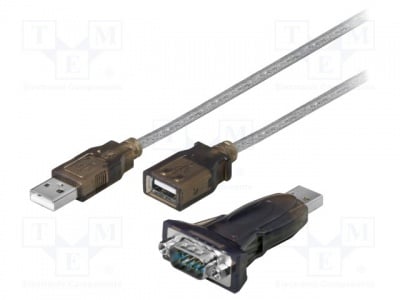 Конветор USB/RS232-C Адаптер USB-RS232; USB A щепсел, D-Sub 9pin мъжки; 1,5m; USB 2.0