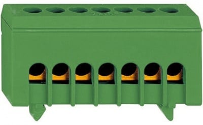 Нулева клема за 7 проводника, изолирана IK021037I зелена