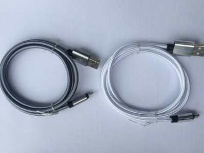 Кабел USB 2.0; USB A щепсел, USB B micro щепсел 1m OMEGA /бял,черен,сив/шнур