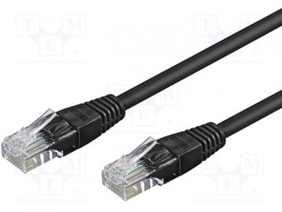 Кабел UTP U/UTP5-CCA-500BK Patch cord; U/UTP; 5e; многожичен; CCA; PVC; черен; 50m