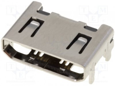 Гнездо HDMI mini 206G-SGAN-R01 Конектор: mini HDMI; гнездо; с фиксиращ щифт; PIN:19; позлатен
