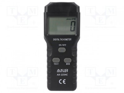 Измервателен уред AX-2234C Тахометър; LCD 5 цифри; 2,5?99999 rpm (оптичен метод); 156g