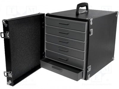 Стационарен шкаф с чекмеджета SK731 Преносим комплект с чекмеджета; Кол.чекм.в модул:6; черен