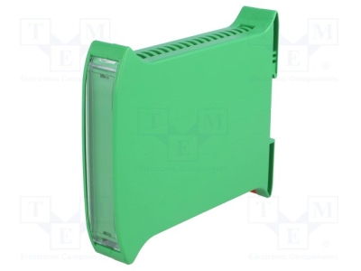 Кутия за шина DIN RAIL22.5 Кутия: на шина DIN; Y:101mm; X:22,5mm; Z:120mm; ABS + PC; зелен