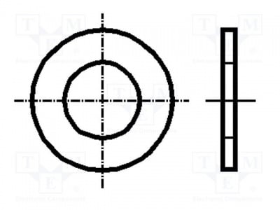 Шайба B3/BN1414  Шайба; кръгла; M3; D=6mm; h=0,5mm; неръждаема стомана А2; DIN: 433