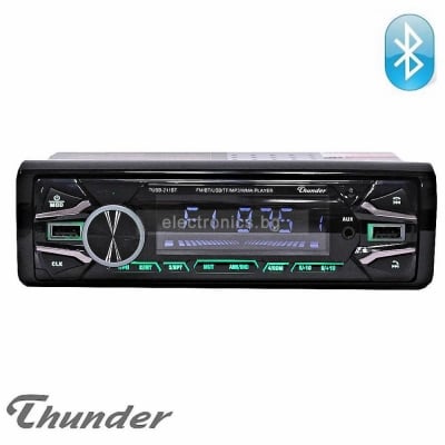 Радио за кола Автомобилен плеър Thunder TUSB-211BT Bluetooth свалящ се панел, USB SD AUX FM радио, 4x35W