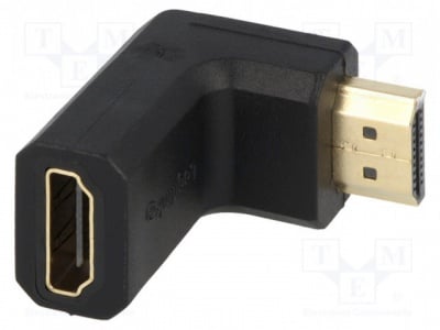 Преходен адаптер AH0005 Адаптер HDMI гнездо HDMI гнездо 90° Цвят черен