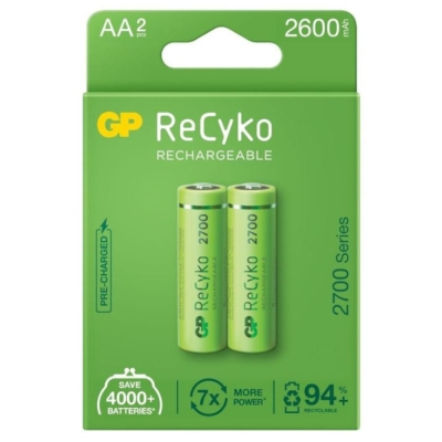 Акумулаторна батерия R6 1.2/2600 GP ACCU-R6/2700 Акум: Ni-MH; AA; 1,2V; 2600mAh; ReCyko+; O14,5x50,5mm; 270mA; 4