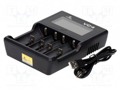 Зарядно за акумулаторни батерии XTAR-VC4 Зарядно у-во: микропроцесорно; Li-Ion,Ni-MH; 1A; брой батерии: 4