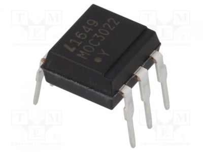 MOC3022-LIT Оптотриак; 5kV; Uизх: 400V; без схема за превключване в нула