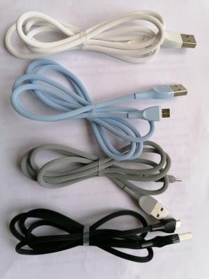 Кабел USB-USB micro OMEGA силикнов цветове бял син сив черен