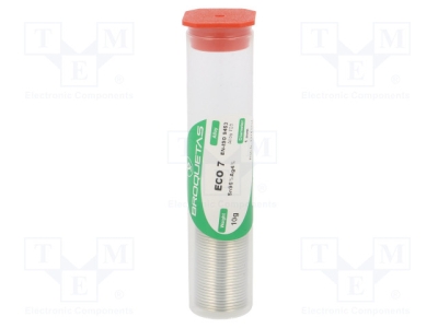 Тинол ECO7-10/10FL Припойна тел; Sn96Ag4; 1mm; 10g; безоловни; Опаковка: флакон; 221°C