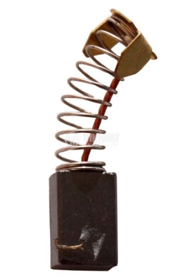 Четка въглено-графитна, SG-00-007-88, 16x6x10 mm, с централен извод, пружина с профилен накрайник