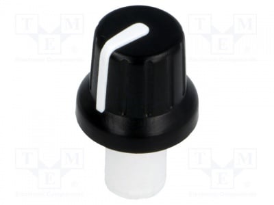 Копче GMN-4P1.5-WH с индикатор; ABS Oос 6mm; O16x14,4mm черен притискани