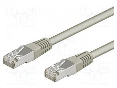 Кабел SF/UTP5-CCA-100GY Patch cord SF/UTP 5e многожичен CCA PVC сив 10m 26AWG