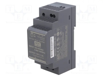 Импулсно захранване за DIN шина HDR-30-12 Захранване: импулсно 24W 12VDC 10,8?13,8VDC 2A 85?264VAC 120g