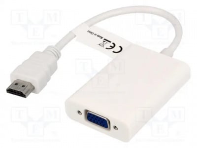 Конвертор VGA към HDMI HDMI-VG020.002 Адаптер; D-Sub 15pin HD гнездо,HDMI щепсел