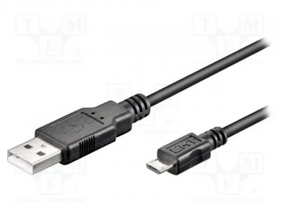 Кабел USB USB-MICBM-0.15BK Кабел USB 2.0 USB A щепсел USB B micro щепсел 0,15m черен