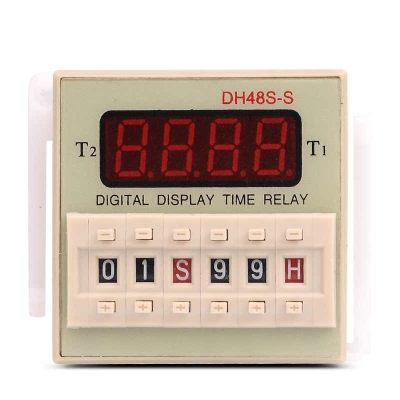Реле за време циклично цифрово DH48S-S-220VAC NO+NC 5(2,0.5) A/250 VAC 0.01s до 990h Reset Pause.
