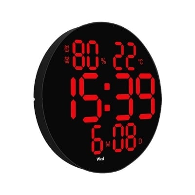 Часовник с Термометър и влагомер  БУДИЛНИК LED-6630 СВЕТОДИОДЕН ЧЕРВЕН