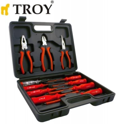 Комплект инструменти TROY T-22303 7 отвертки 3 клещи фазомер