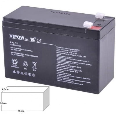 Акумулатор VIPOW ACCU-HP7-12 Акумулатор оловно-киселинен 12V 7Ah151x65x94mm