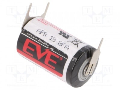 Литиева батерия EVE-ER14250/PFR Батерия литиева 3,6V 1/2AA 1/2R6 O14,5x25,4mm 1200mAh