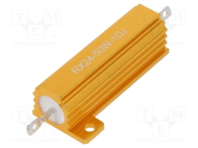 Резистор 50W 1R AHP50W-1RJ Резистор: жичен; с радиатор; 1?; 50W; ±5%; 50ppm/°C; за запояване