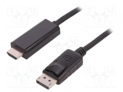 Кабел HDMI-DISPLAY QOLTEC-50441 Кабел DisplayPort 1.1 DisplayPort щепсел HDMI щепсел 2m