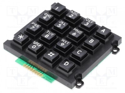 Клавиатура AK-1607-A-BBW-WP Клавиатура пластмаса Брой бутони 16 пластмаса 200m? 1,5N